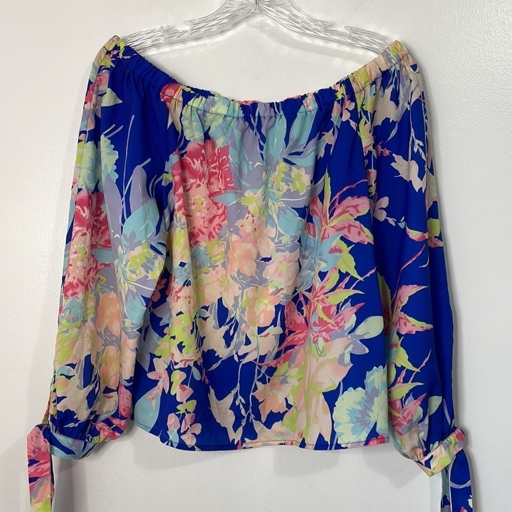 Yumi Kim Off Shoulder Blouse Blue Hawaii Size S NWT